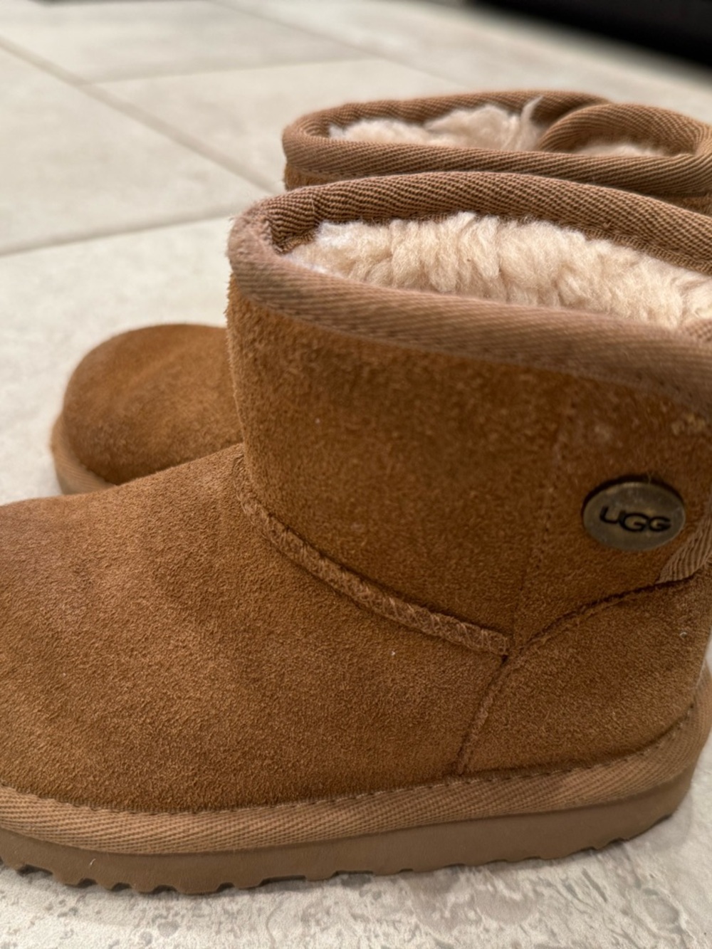 UGG Chestnut Mini Suede Shearling Boot